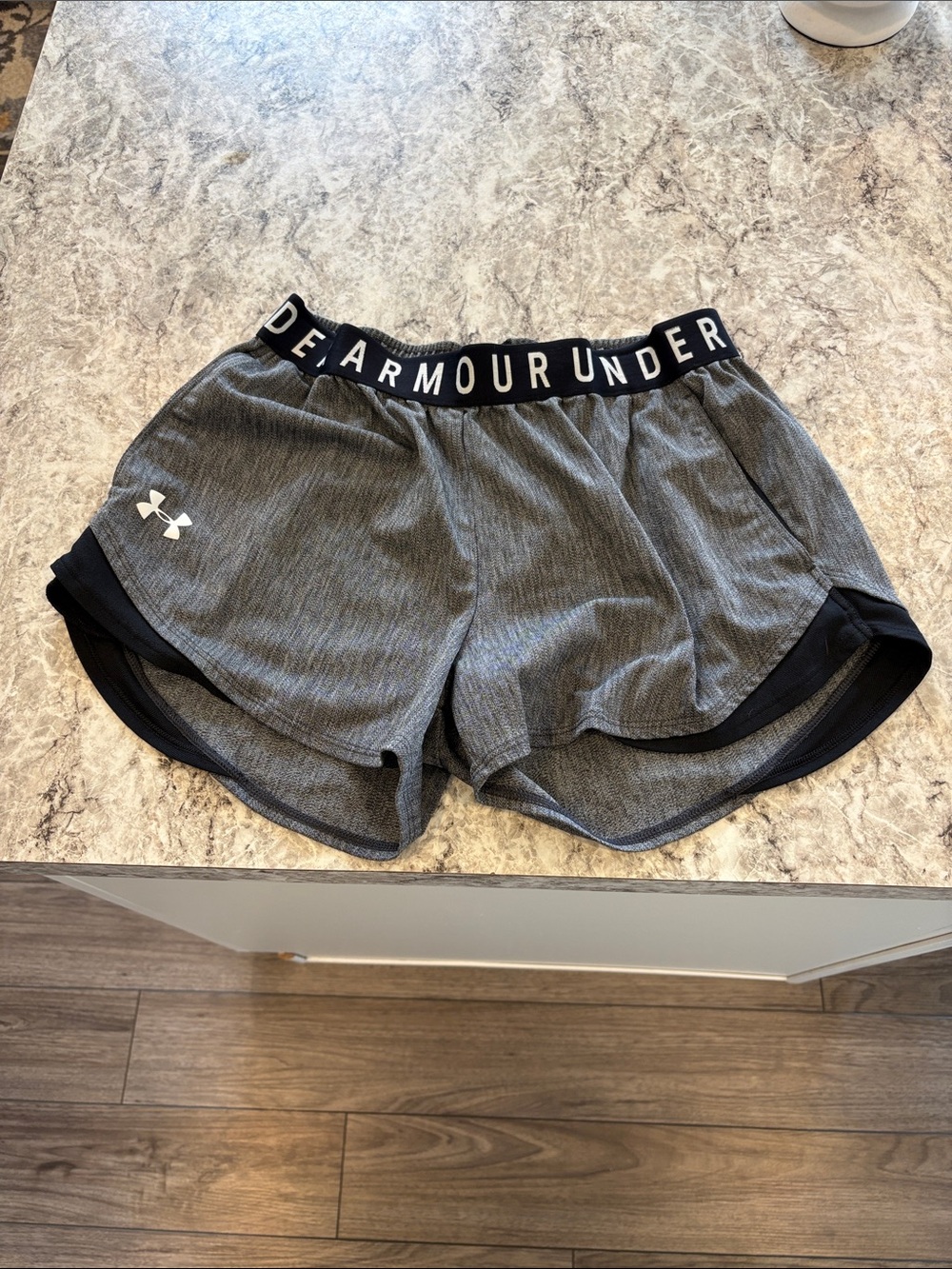 Under Armour Heather Gray Athletic Shorts with Branded Waistband